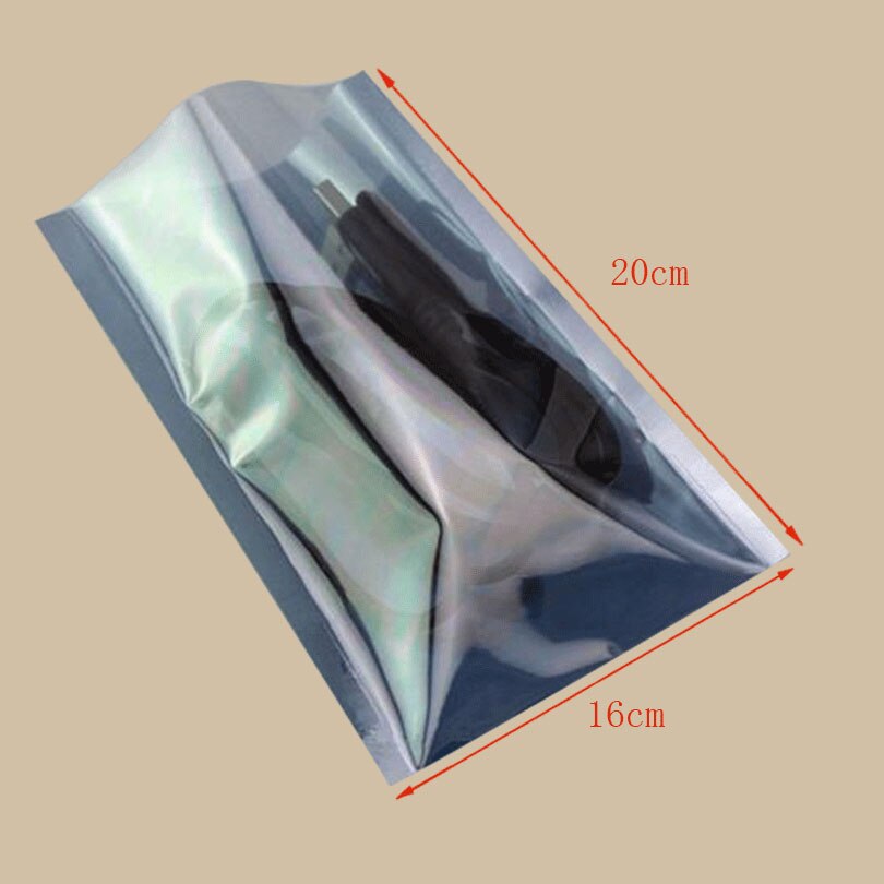 Factory Outlet Open Flat Mouth Antistatic Shielding Bags ESD Self Sealing Bag Antistatic Shielding Plastic Packaging Bag 16*20CM