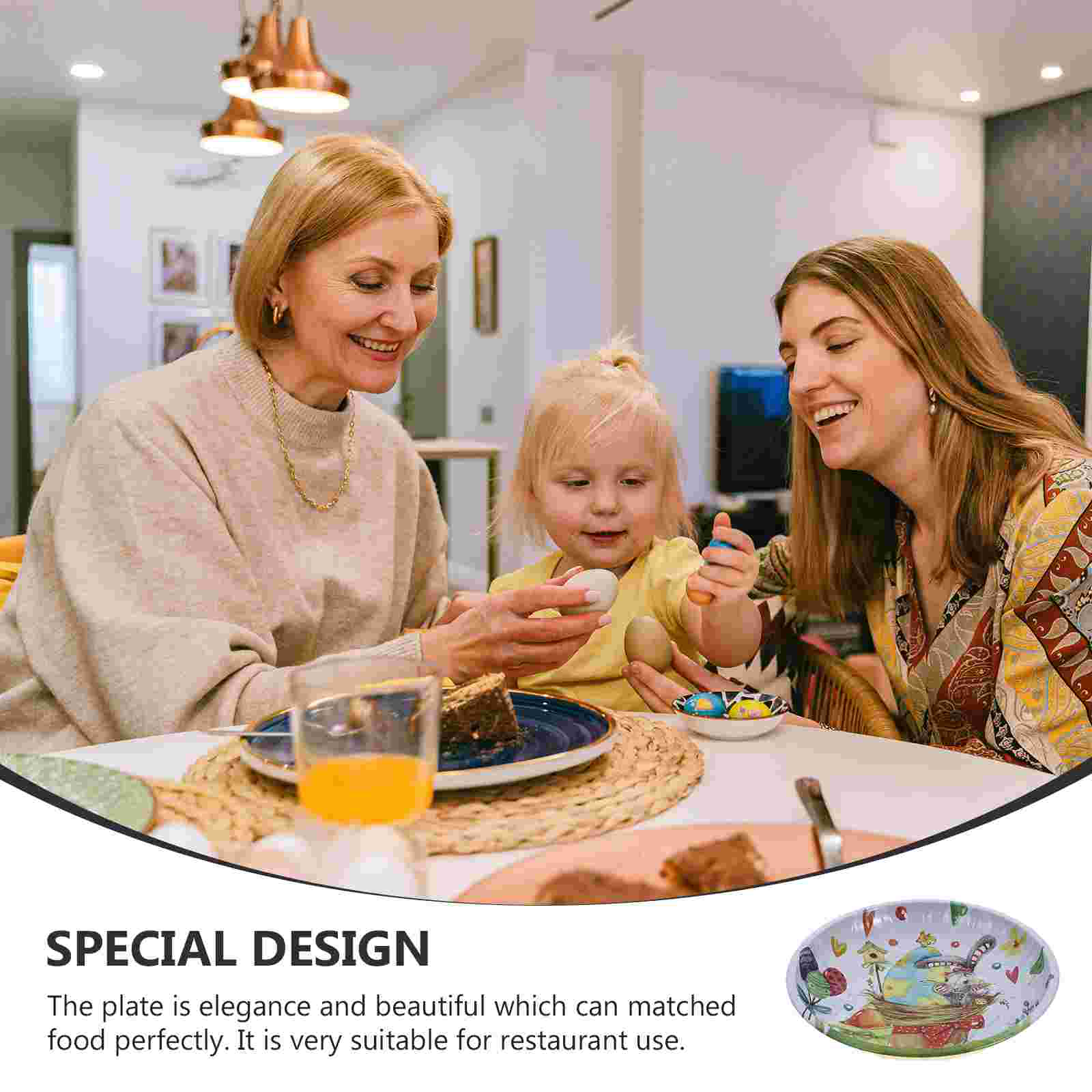 1 Pc Plate Easter Iron Plate Easter Bunny Fruit Plate Easter Fruit Serving Plate for Easter Home Desktop