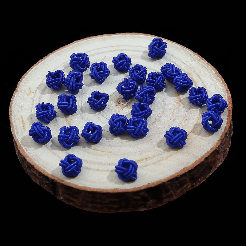 10 Stuks 6Mm Kleurrijke Spacer Knoop Diy Ketting Armband Touw Spacer Gevlochten Spoel Touw Chain Einde Gesp Sieraden Benodigdheden vinden: royal blue