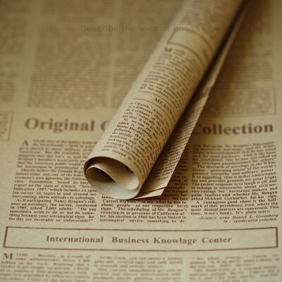 50*70cm Vintage vieux journal anglais européen ins Style accessoires Photo pour nostalgie nourriture photographie fond: Brown small font