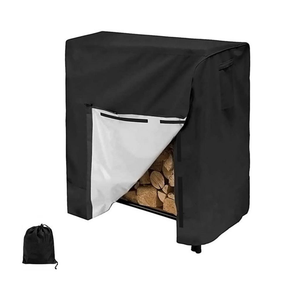 Firewood Log Rack Cover Outdoor Heavy Duty Waterproof WoodPile Cover Logs Holder Tarp With Fastening Straps 420D Oxford Outdo