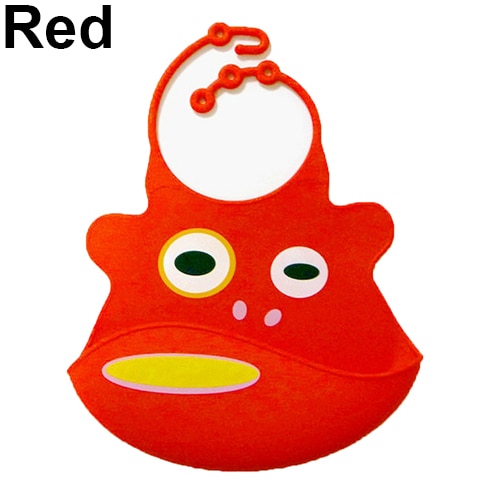 Baberos alimentación bebé Baberos alimentación silicona impermeable ajustable paños eructos niños Delantales para chicas niños comiendo el almuerzo Peto: Rojo