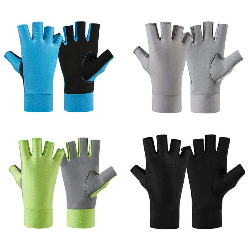 Proteção uv fingerless respirável luvas de pesca para homens mulher barco ciclismo vela caiaque estofamento caminhadas ciclismo luvas