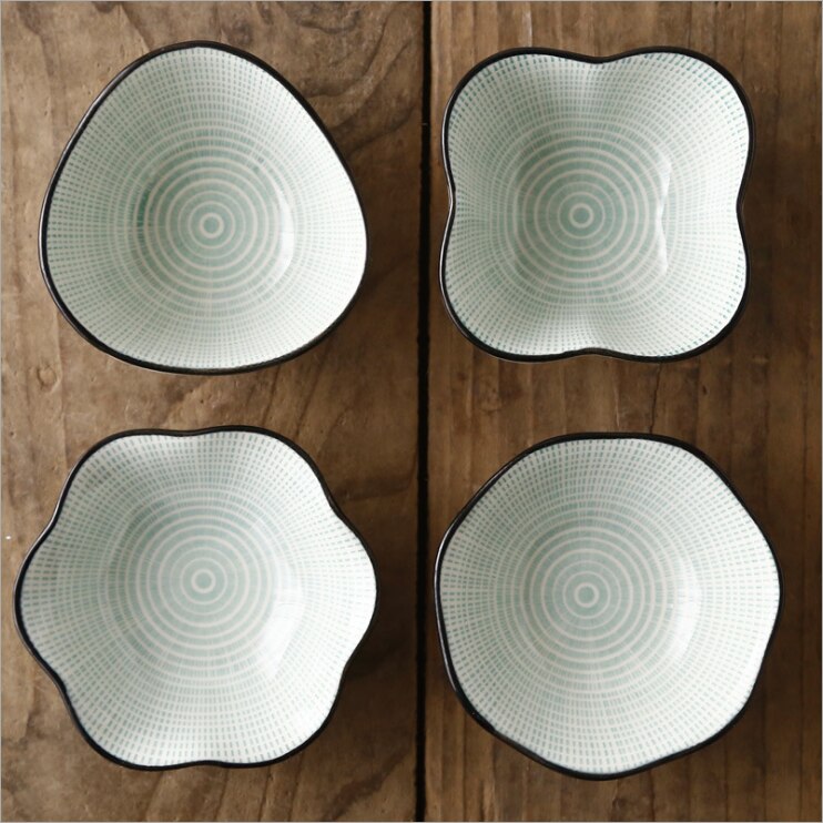 4 piezas de vajilla de cerámica esmaltada para encurtidos caseros, condimentos, platos pequeños para utensilios de cocina: 9