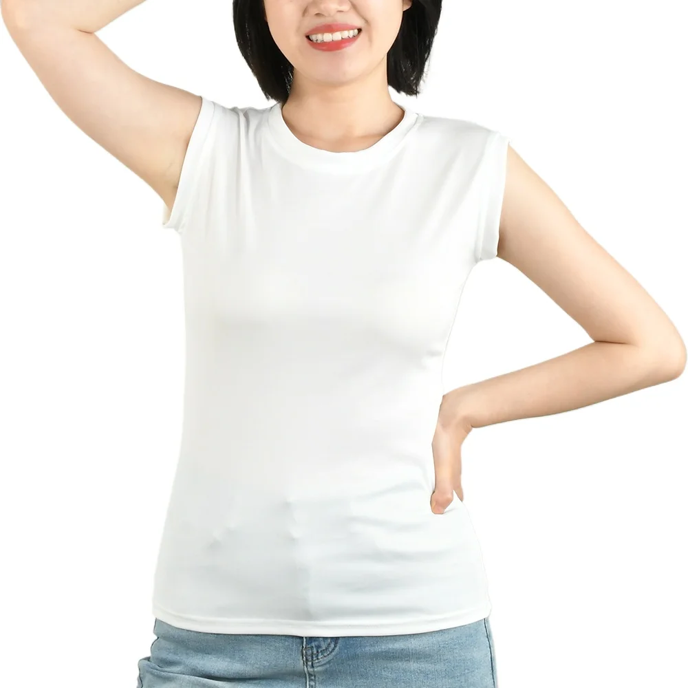 Zwart, wit, rood, kaki, zomerse mouwloze t-shirt voor dames, polyester, coole tanktops, dames camisole, dames t-shirt, vest, ondershirt