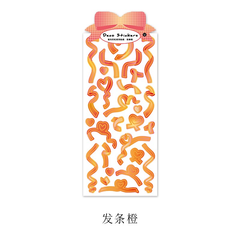 1Pcs Colorful Ribbon Decorative PET Stickers Scrapbooking Stick Label Diy Diary Album Korean Stationery Cute Sticker Accessories: 100x210mm 7