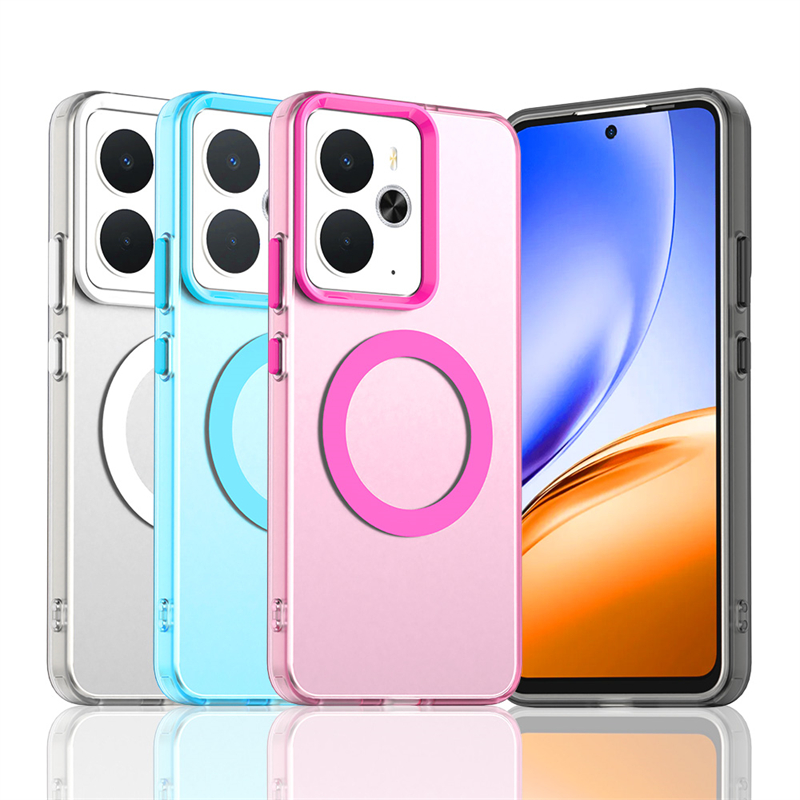 Translucent Phone Case For Realme 14T Case For Realme 14T 5G Magnetic Adsorption Wireless Charge Back Cover For Realme 14T Case