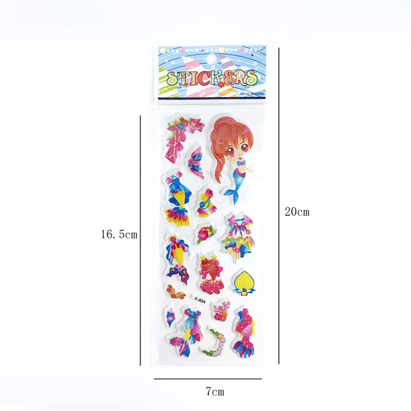 12 Sheets Cartoon Dress up Girl 3D Stickers Cute DIY Scrapbook Sticker For Kids Girls