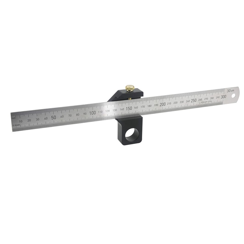 300mm Stainless Steel Straight Ruler With Locking Stop Line Locator for Woodworking Measuring Tool