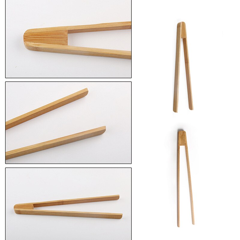 Pinza de cocina de madera para tostadas, utensilios para asar barbacoa, pinzas para ensalada y pan, pinzas para servir postre, pinzas de hielo de azúcar, herramientas para cocinar y hornear