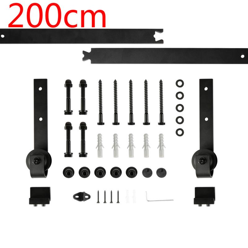 2M Schuifdeuren Schuur Deur Hardware Roller Track Rail Kit Voor Closet Kast Schuifdeur Beslag Deur Systeem Schuifdeuren Schuur deur Hwc