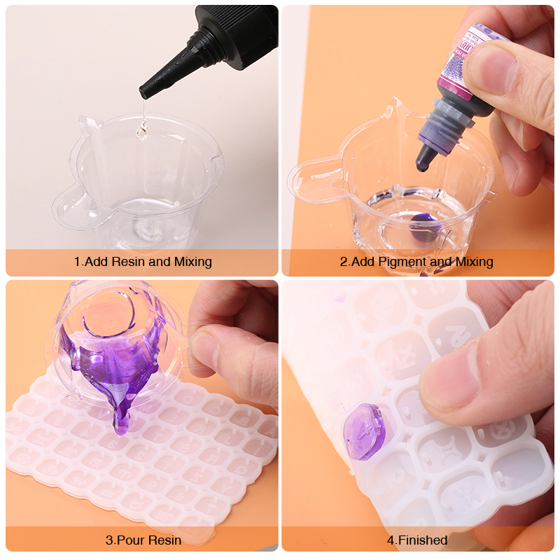Moldes cuadrados de silicona con forma de corazón, letras y números, dijes, colgante, resina epoxi, molde de cuentas del alfabeto para pulsera DIY, suministros para fabricación de joyas