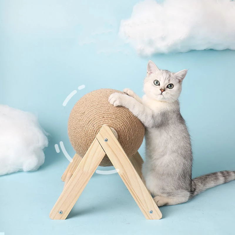 Kat Speelgoed Kitten Scratcher Bal Huisdier Interactieve Speelgoed Met Sisal Touw Bal Houten Kat Klimmen Fram Voor Indoor Pet Accessoires