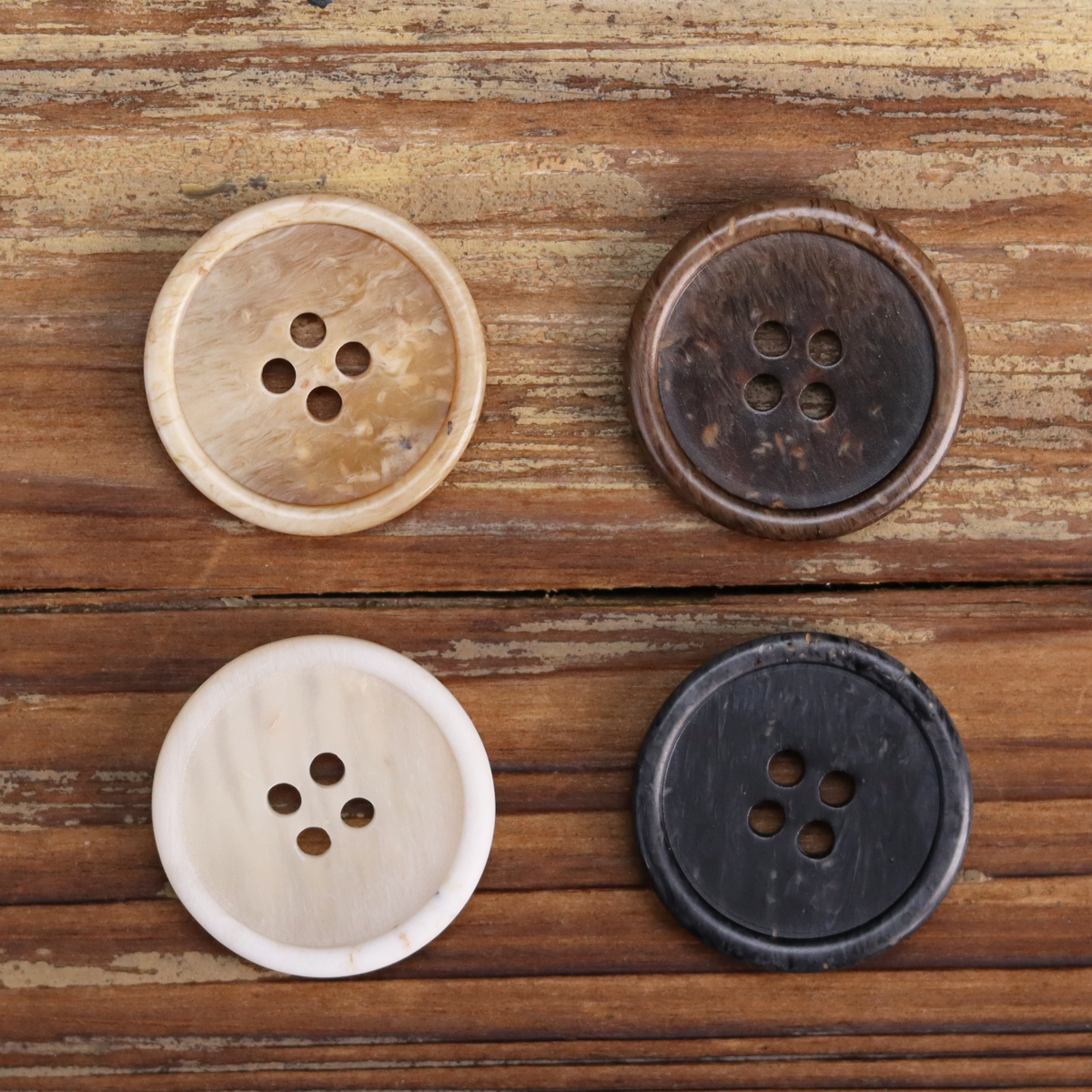 Wood Immitation Polyester Buttons For Casual Clothing Series Sweater Uniform Pants Classic White Suit Coat Button For Knit