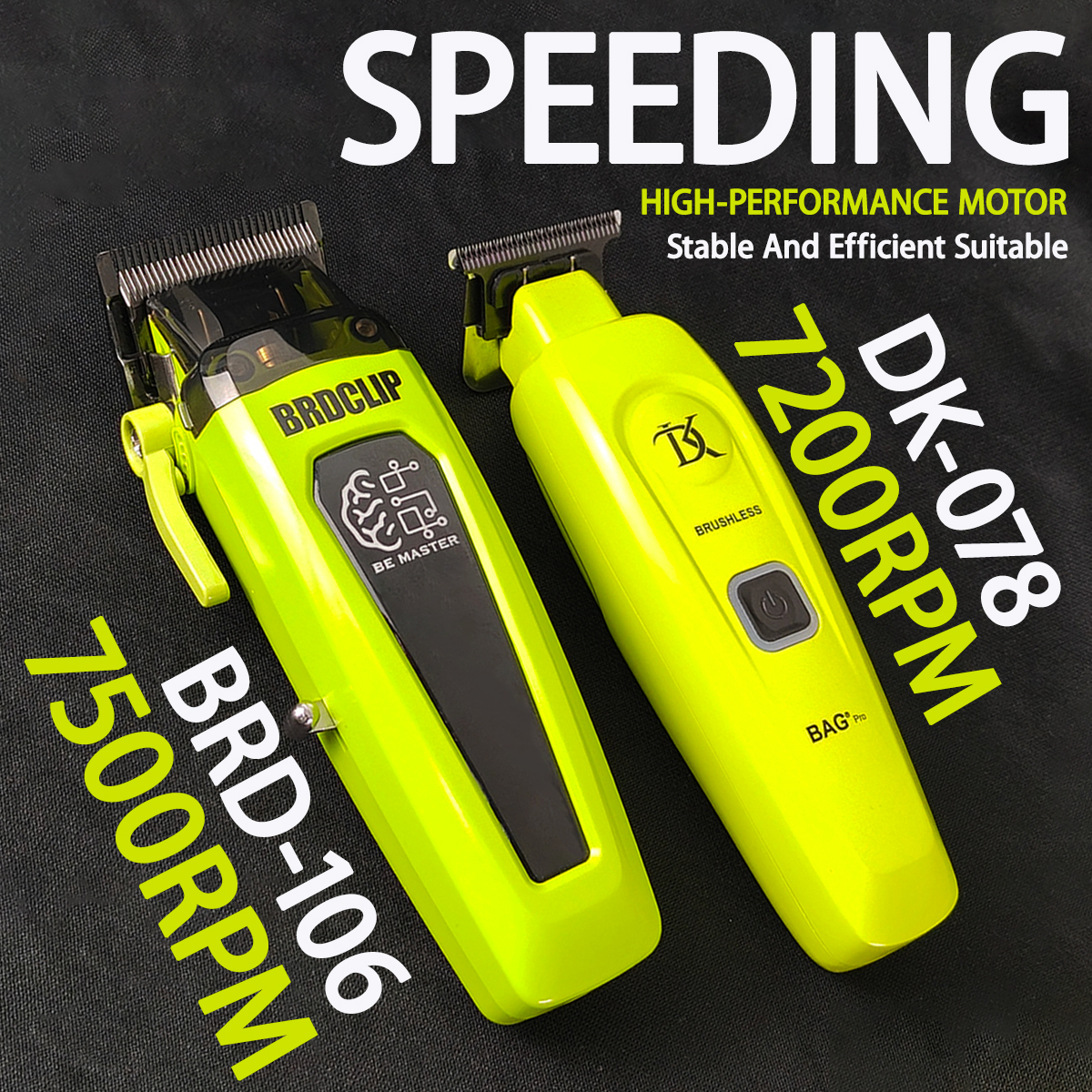 BRDCLIP 106 DK078 Professioneller Haarschneider 7500 U/min 7200 U/min Elektrischer Akku-Trimmer DLC-Klinge mit Ladestation Herrenfriseur