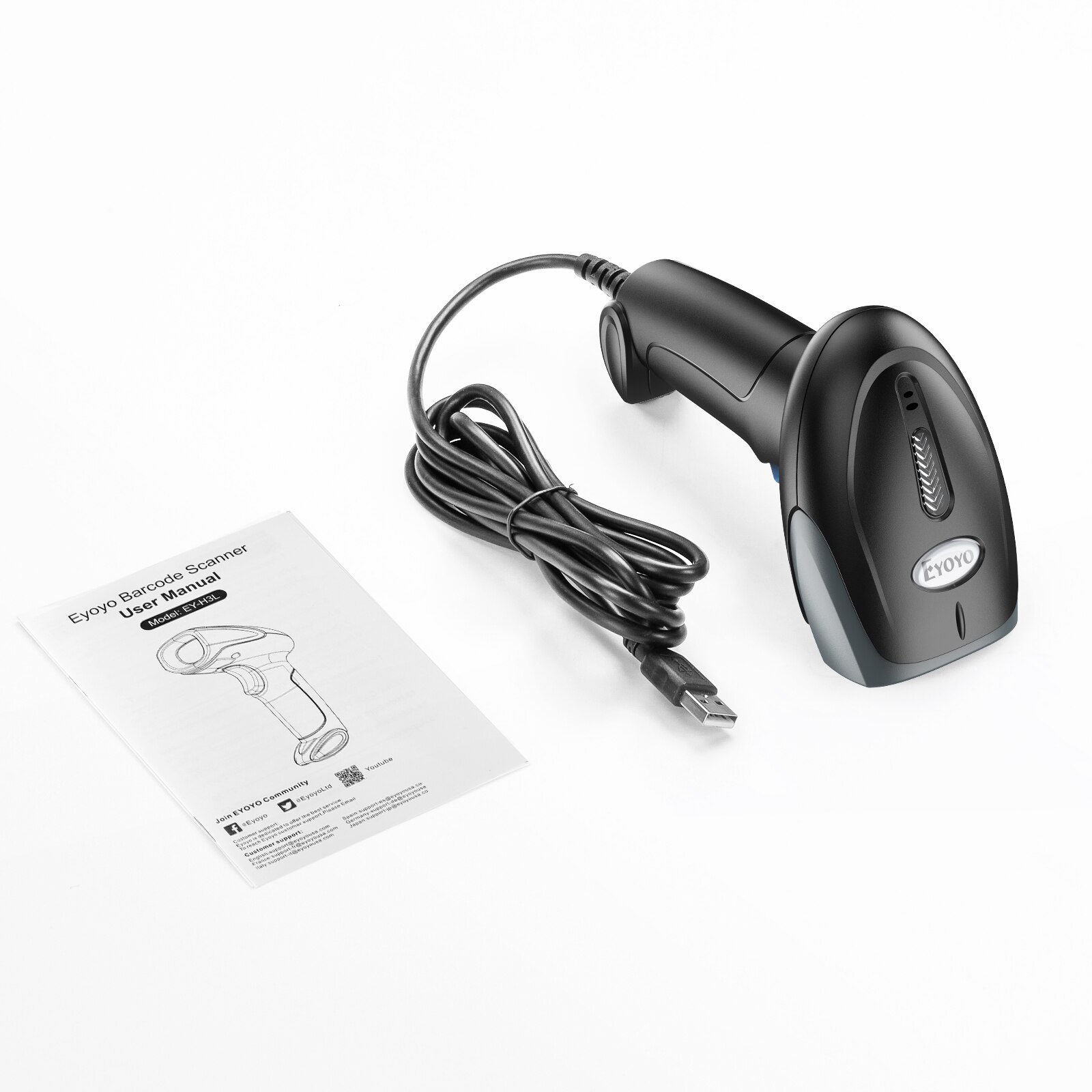 Eyoyo Mini Bluetooth 1D Barcode Reader Portable Wireless Wired Handheld Barcode Scanner USB Support PC Mobile Phone iPad Tablet