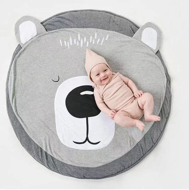 Cartoon Olifant Baby Deken Baby Speelmatten Peuter Kids Kruipen Ronde Tapijt Tapijt Nordic Kids Bed Room Decor Foto Props: 6