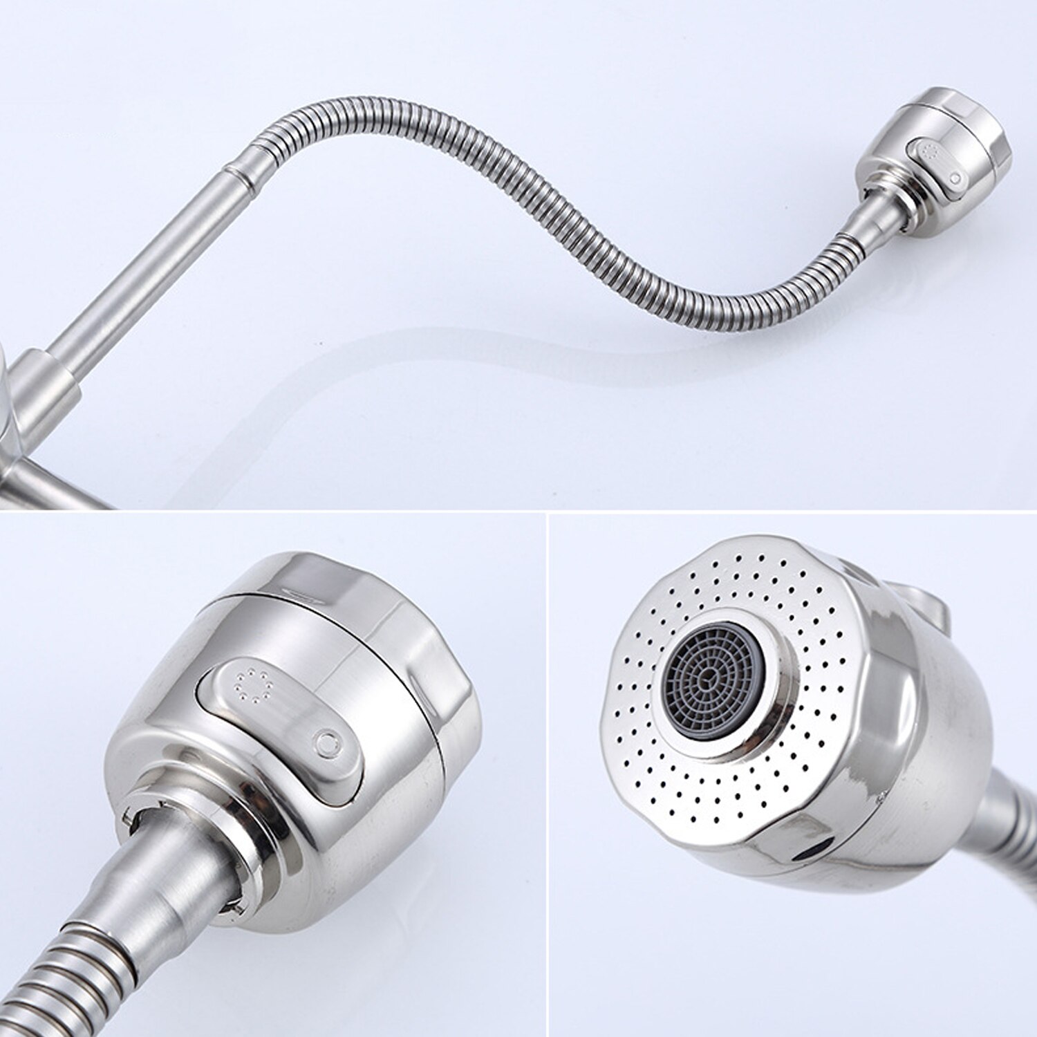Wall Mounted Stainless Steel Brushed Single Universal Pipe Kitchen And Cold Water Faucet Sink