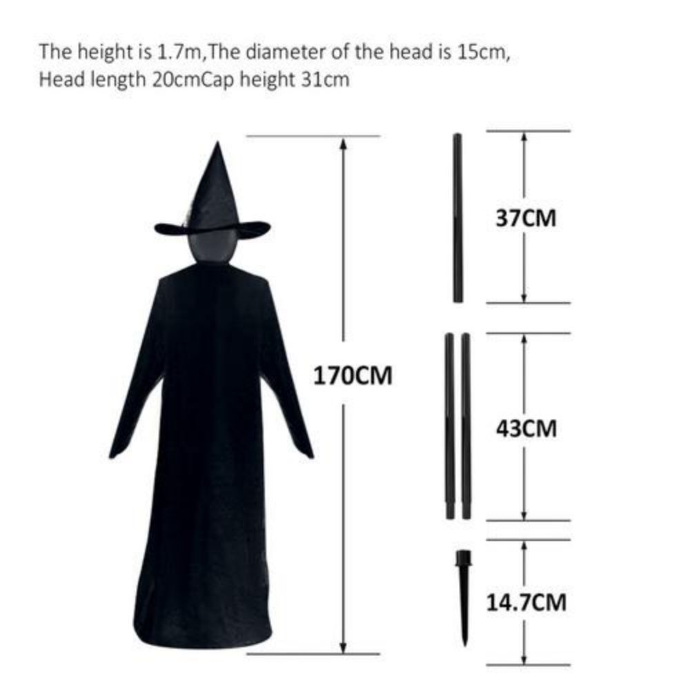 1.7m tända häxor med insatser halloween dekorationer utomhus som håller händer skrikande häxor ljudaktiverad sensor dekor