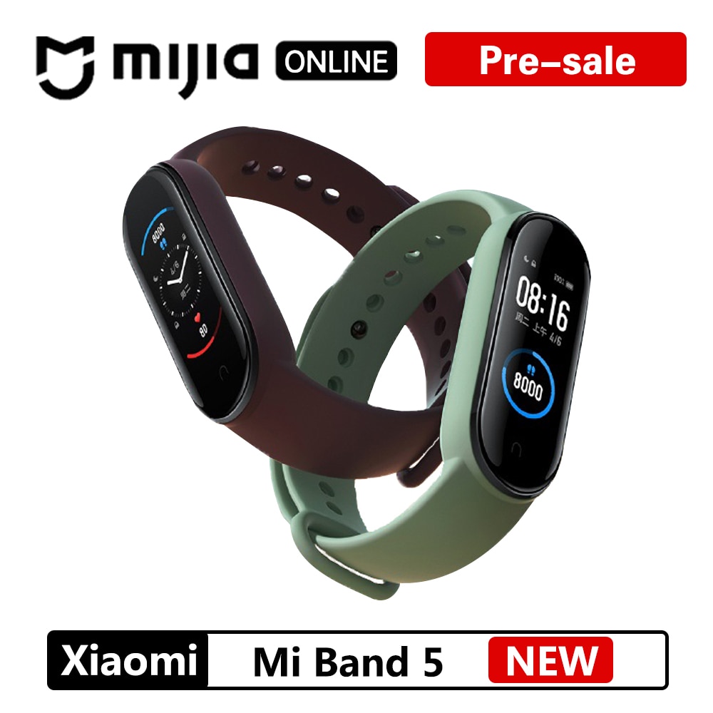 Xiaomi Mi Band 5 Smart Armband 4 Kleur Amoled Screen Mijia Miband 5 Smartband Fitness Traker Bluetooth Sport Waterdicht