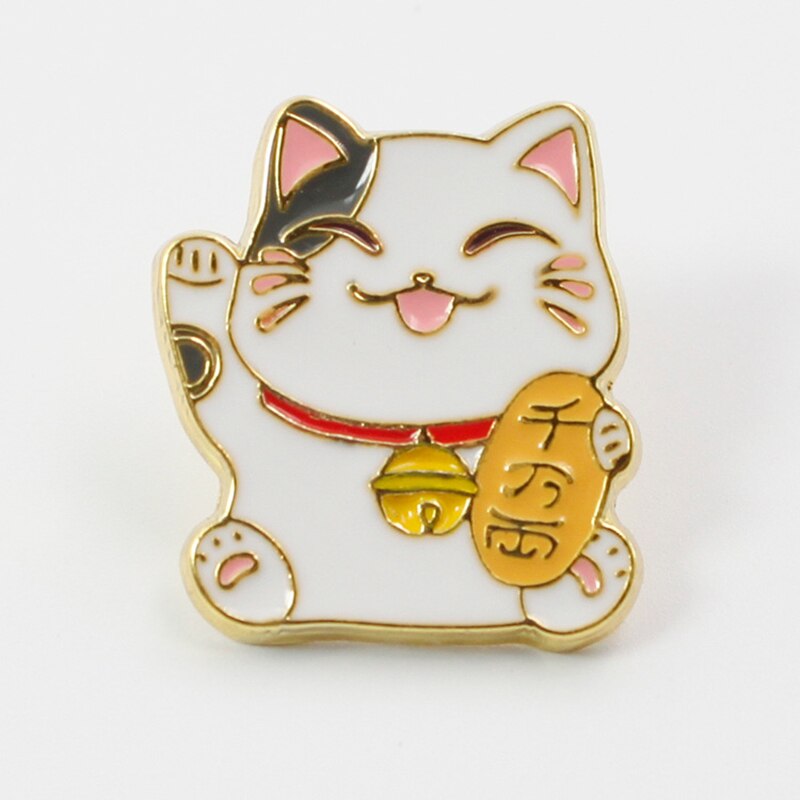 Lucky Mew Maneki Neko – broche chat porte-bonheur, Badges en métal émaillé, broches à revers, vestes, Jeans, accessoires de bijouterie à la