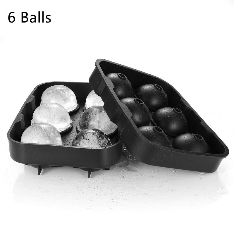 De silicona fabricante de cubitos de hielo de panal de bandejas de cubitos de hielo de silicona molde de hielo para whisky de formas para hielo dulce pastel Chocolate moldes: 6 balls