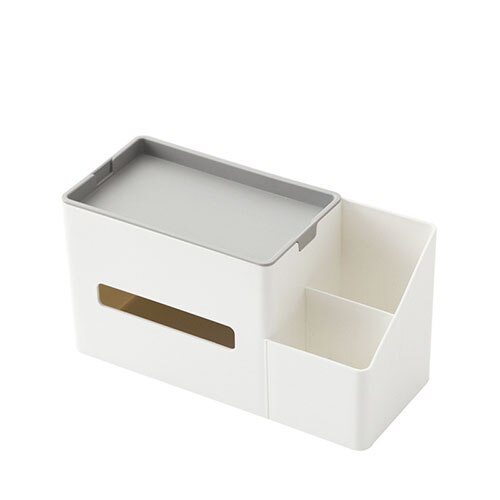 Plastic Tissue Box Roll Paper Storage Box with Storage Box Tissue Dispenser Organizer Container Towel Napkin Tissue Holder: Gray