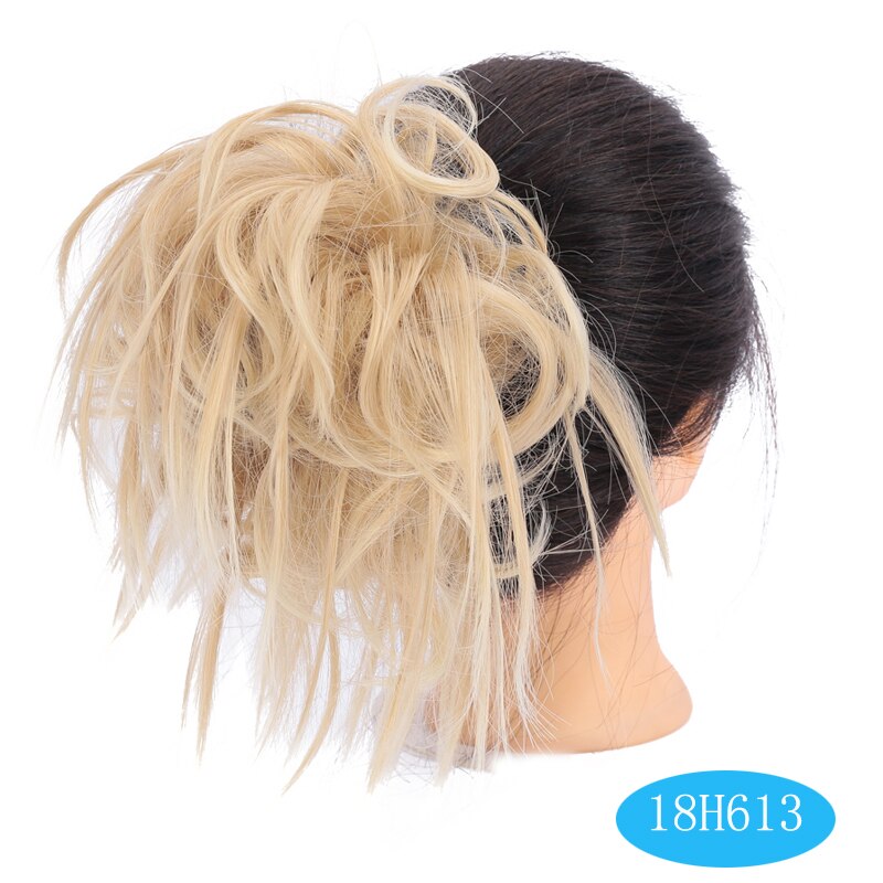 AOOSOO 7 pulgadas moño desordenado moño Tousled diadema elástica Chignon Pelo Rizado Scrunchie Updo cubierta sintético cabello para mujeres: 18H613