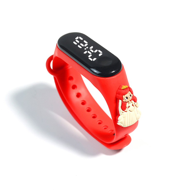 Elektronische digitale LED-Anzeige Uhren Cartoon Uhren Kinderuhr wasserdicht Kinderuhren: Rot