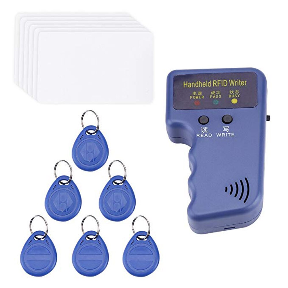 125KHz ID Card Copier Writer Handheld Duplicator Programmer Reader Code Writable EM4305 ID Keyfobs Tags Card Key Cards