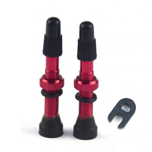 2Pcs 48/60/78 millimetri Pneumatico Moto Klepstelen Strada Mtb Fiets Senza Camera D'aria Banden Legering Presta klepstelen Fietsband accessori: Red 48mm