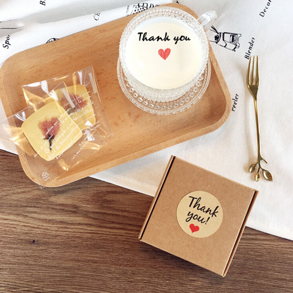60 Stck rot Liebe Ich Danke Sie Selbst-Klebstoff Aufkleber Brauch Runde Etiketten Papier Tasche Kraft Etikett Danke sie Aufkleber