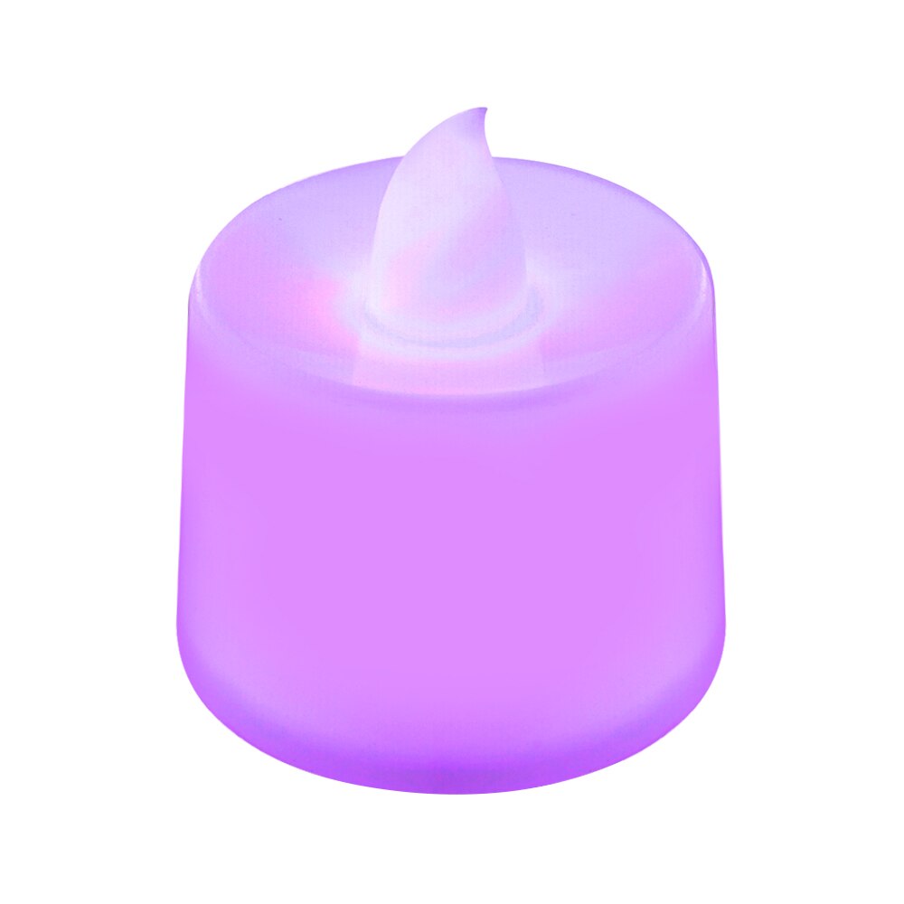 1 PCS LED Candle Multicolor Lamp LED Candle Holders Tea Light Battery Powered Simulation Flame Flashing Birthday Candle: purple