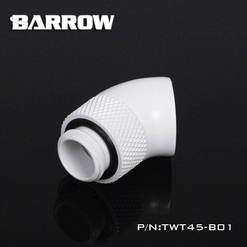 Barrow sort hvid sølv  g1/4 '' gevind 45 graders adapter til roterende montering roterende 45 grader vandkøle adaptere twt 45-b01: Hvid