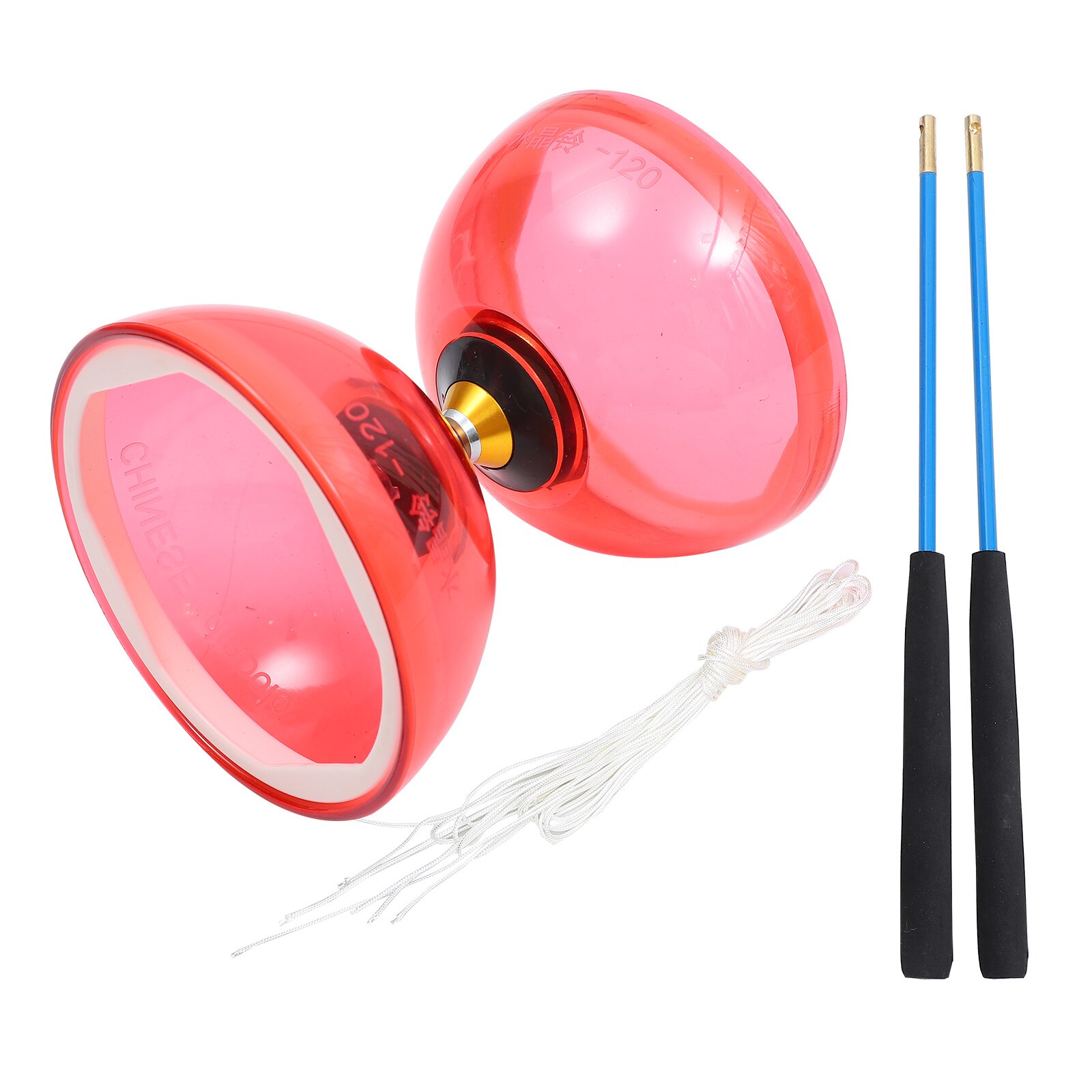 1 Set Chinese Yo-yo Juggling Crystal Diabolo Plaything with Diablo Sticks and String