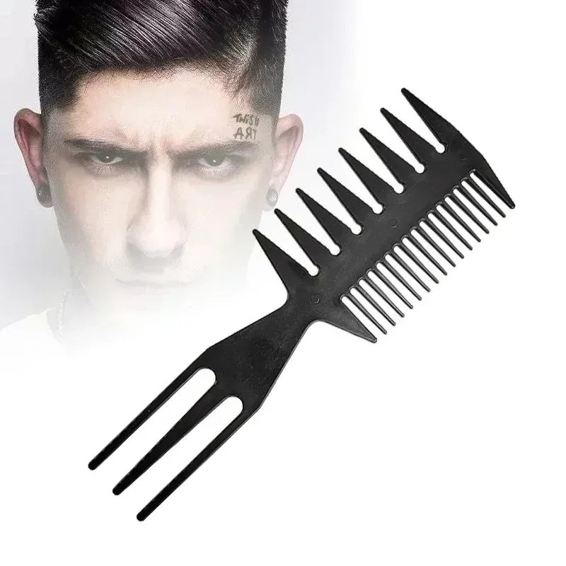 Double Side Tooth Combs Fish Bone Shape Hair Brush Barber Hair Dyeing Cutting Coloring Brush Man Hairstyling Tool