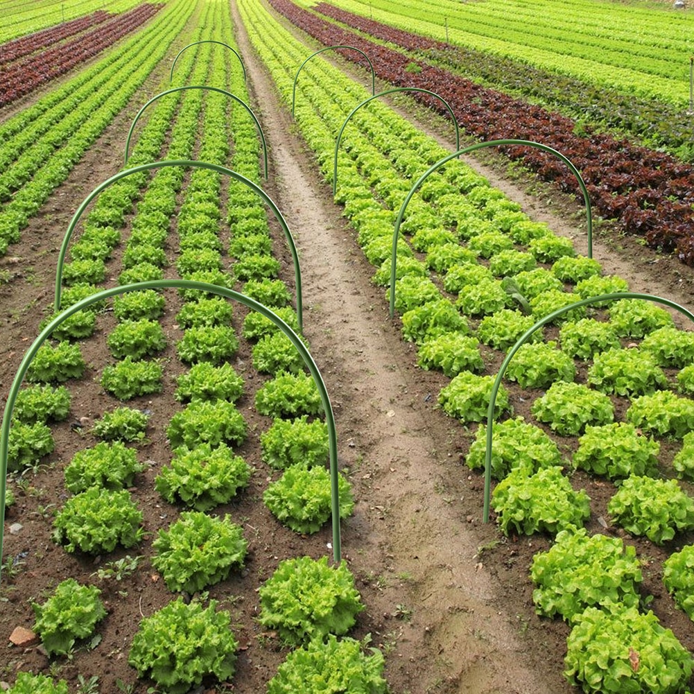 Greenhouse Hoops Garden Plant Hoop 4ft Long with Plastic Coated Rust-Free Grow Tunnel Hoops for Garden Stakes Fabric