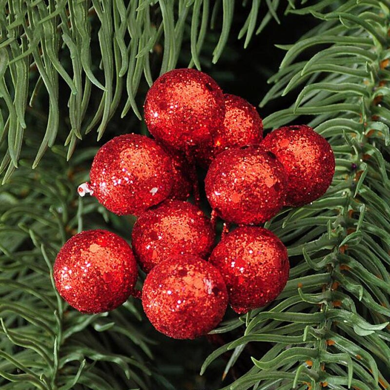 10 st / parti röd sliver guld julgran hängande kulor frukt boll hängande bollar fest jul dekoration leveranser