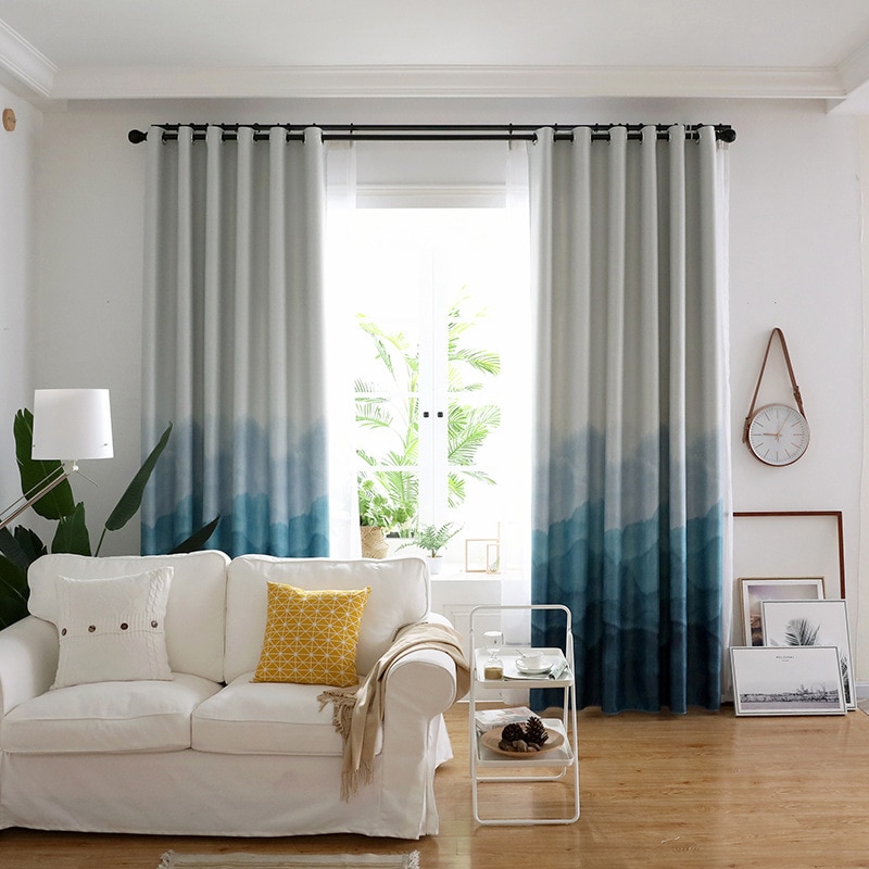 Backout gardiner til stuen gradient udskrivning persienner på vinduer gardiner i soveværelset moderne boligindretning