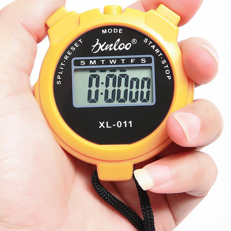 Classic Waterproof Digital Handheld LCD Handheld Sports Stopwatch Timer Stop Watch With String Timers Stopwatch: Gold
