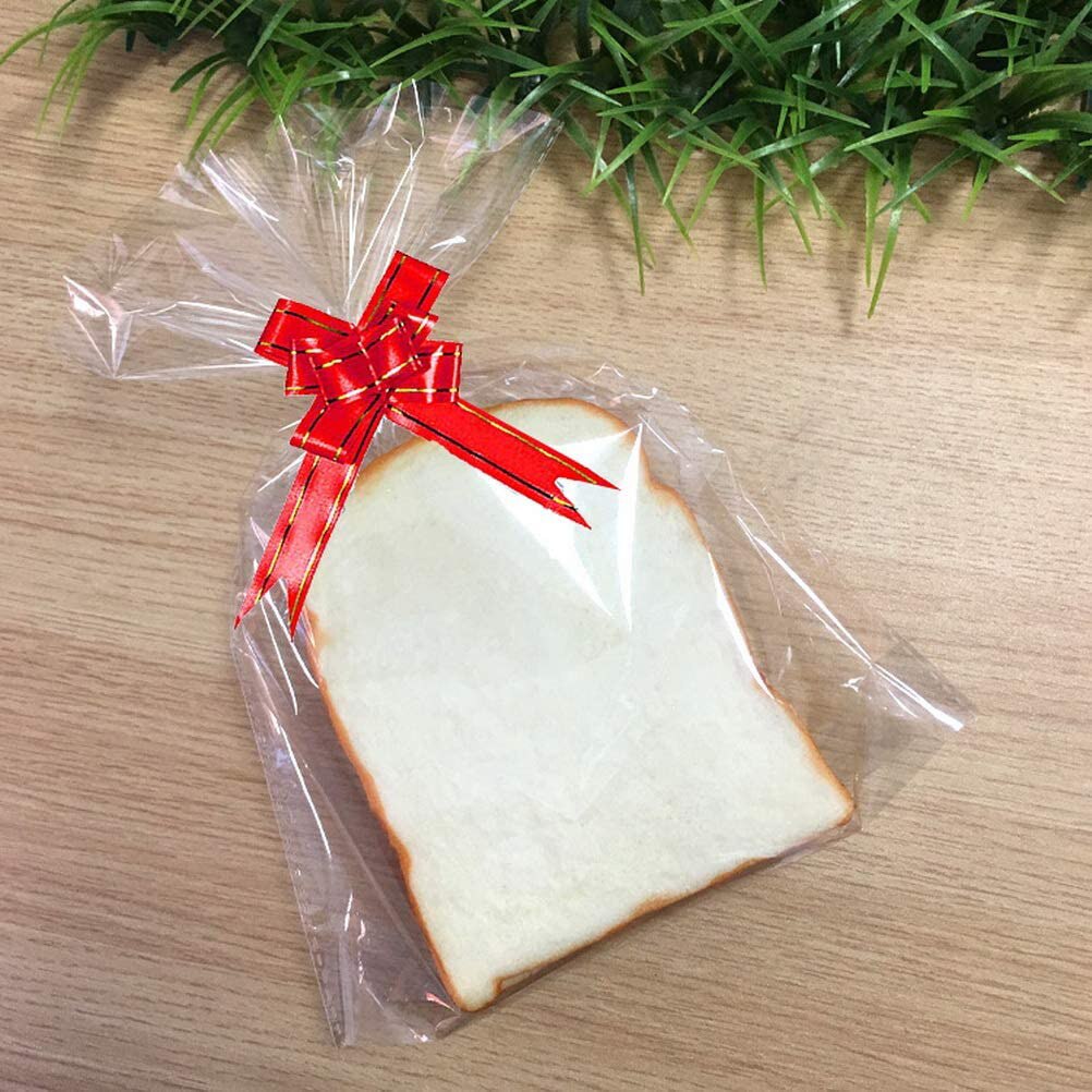 100pcs Clear Cellophane Treat Bags Clear Resealable Sweet Party Bags Plastic Bag for Candy Cookie Chocolates