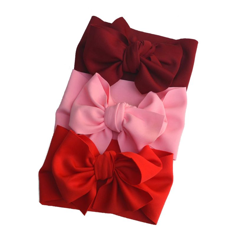 3 pièces bébé grand noeud noeud bandeau surdimensionné cheveux arcs bandeau filles arc bandeaux enfants Turban: A