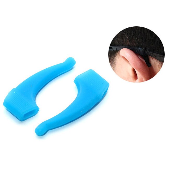 Crochet d'oreille antidérapant à la pour lunettes, accessoires pour lunettes, poignée en Silicone, pointe de la tempe, poignée pour lunettes: BLEU CIEL