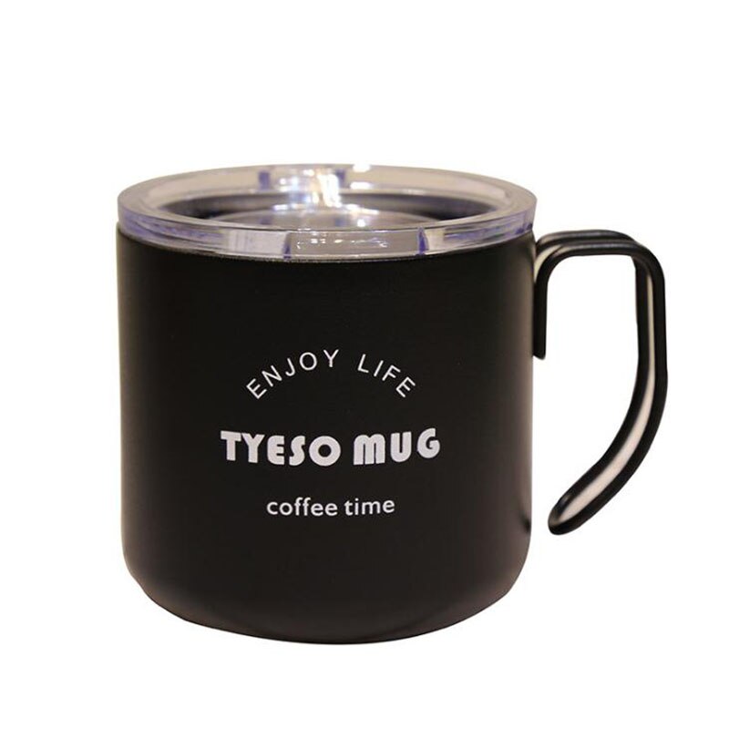 Baispo rustfrit stål kaffekrus med låg amerikansk stil te mælkekop anti-fald rejse krus termisk isolering kaffe tegning