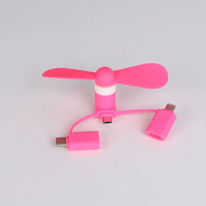 3 in 1 bærbar rejse mobiltelefon mini ventilator køler til android type-c micro usb c til ipad iphone 16 5 6s 7 plus 8 x xs