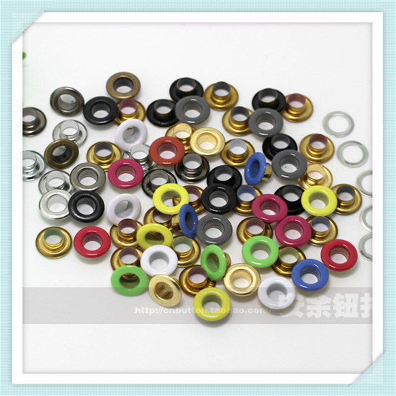 1000x5mm 14 Plating Kleuren Oogjes met Ringen in Diverse Kleuren voor Kleding-(Size Geen: 300 #-5mm) EE-03