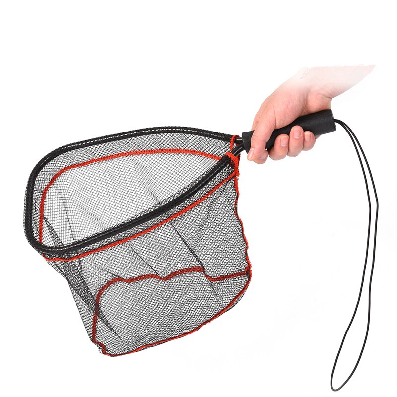 Redes de aterrizaje portátiles de aluminio, Red de inmersión para pesca con mosca, mango de goma, red Brail, accesorios de equipo de pesca, 1 ud.