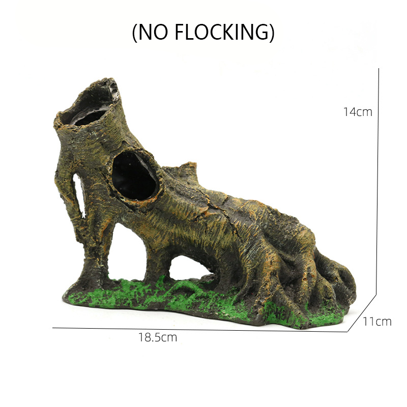 Hars Reptiel Verbergen Grot Terrarium Decoratie Hagedissen Slang Schildpad Onderdak Verbergen Rest Grot Reptielen Doos Aquarium Landschap Decor: Donkerbruin