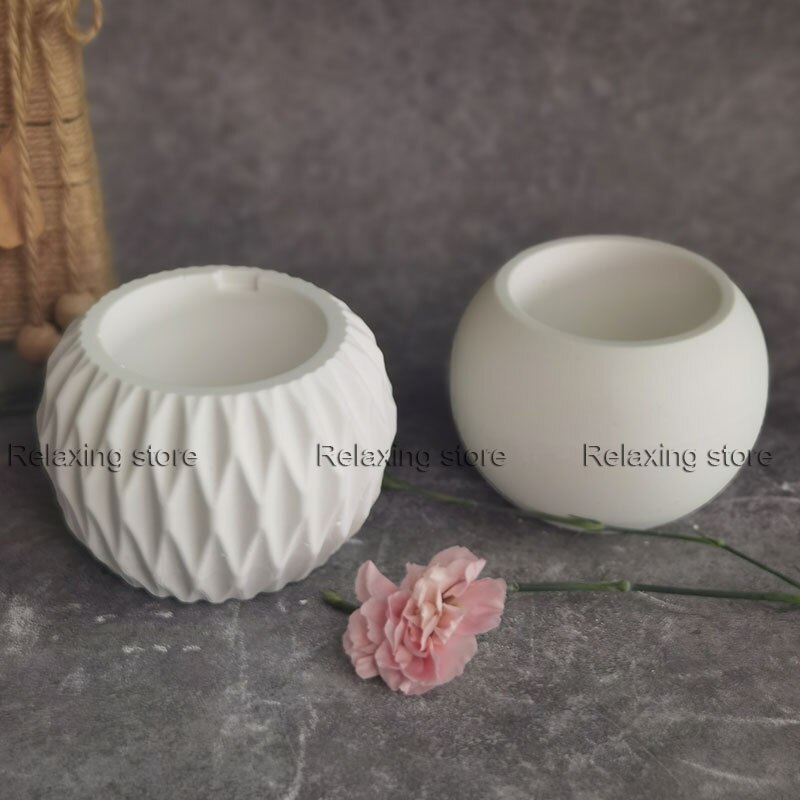 Round Flower Pot Concrete Planter Molds Square Cement Vase Silicone Mold Plaster Candle Cup Container Epoxy Resin Mould