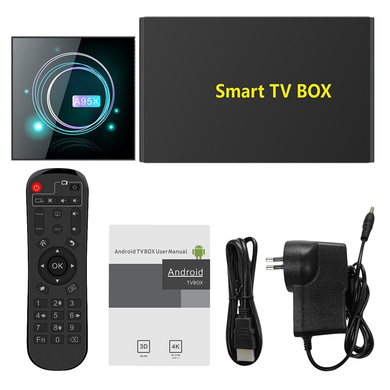 Smart TV Box Android 9.0 A95XF3 S905X3 4GB 64GB 8K HD 2.4/5.0G WiFi for Google Media Player Android TV Box A95X F3 Slim EU Plug: Default Title